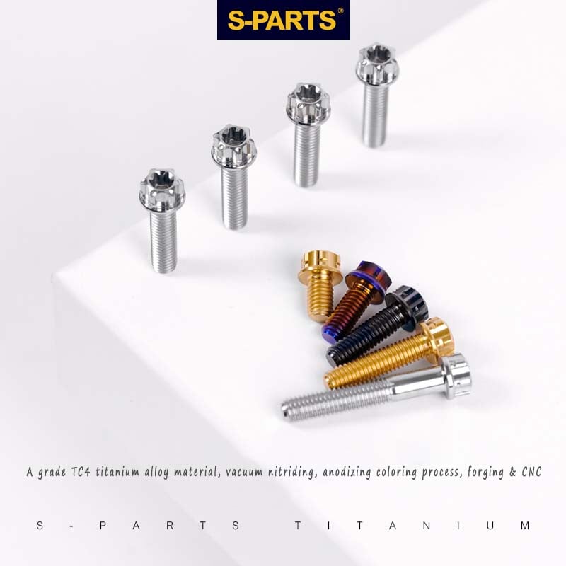 S-PARTS A3 Gold M4 Titanium Alloy Standard Parts Electric Vehicle Motorcycle Car Screw Bolt