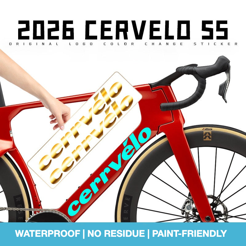 Custom OEM Logo Decals for 2026 Cervélo S5 Road Bike Frame | Waterproof Overlay Stickers