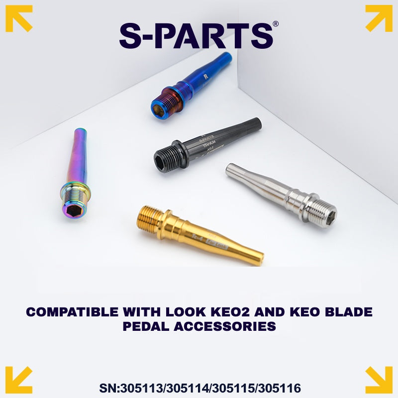 look titanium pedals S-PARTS Titanium Pedal Upgrade Kit for LOOK KEO2 MAX (60.5g) & KEO BLADE (52.9g) – Axles, Tension Bolts & Pins