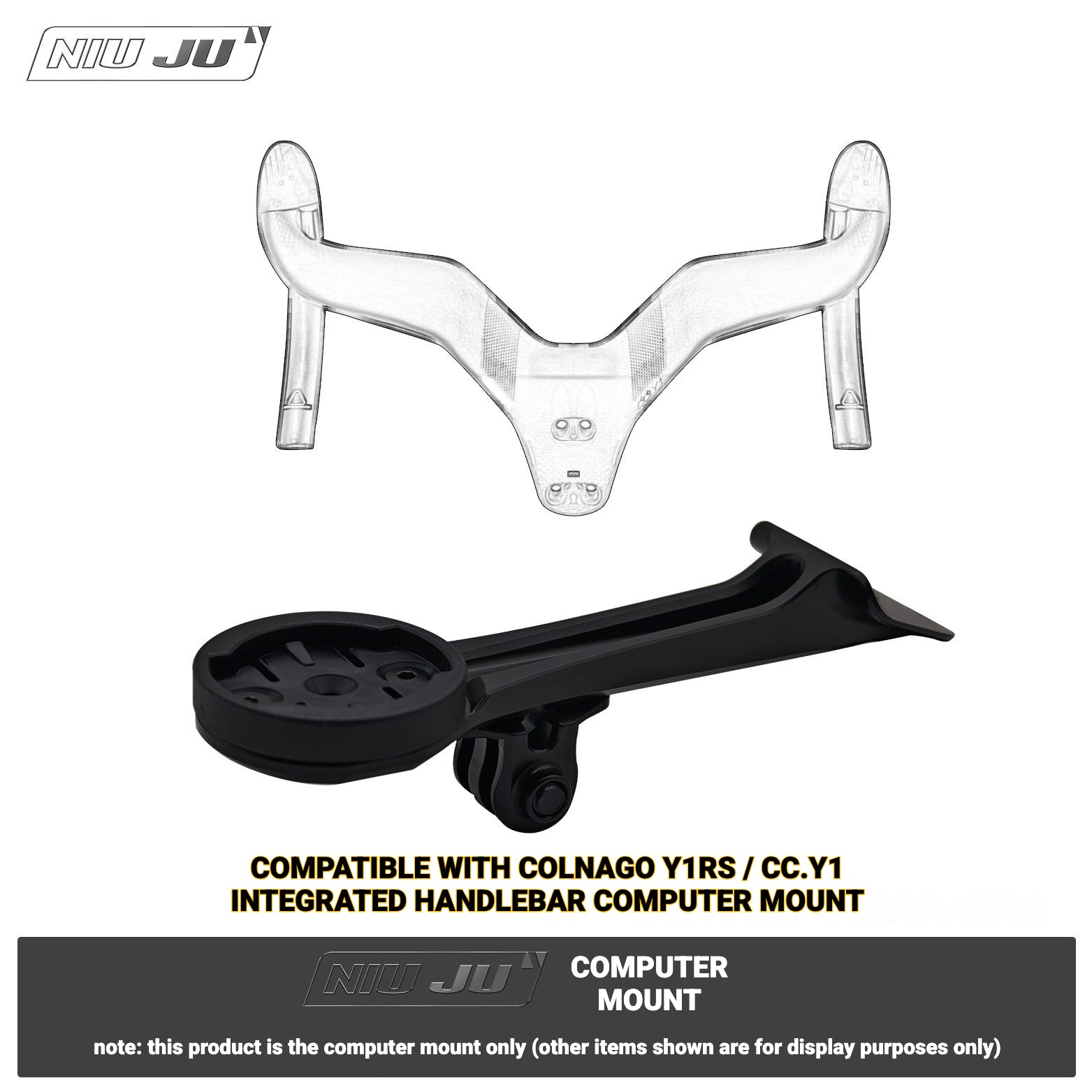 Colnago Y1RS Integrated Alloy Computer Mount | Garmin & Wahoo | Front