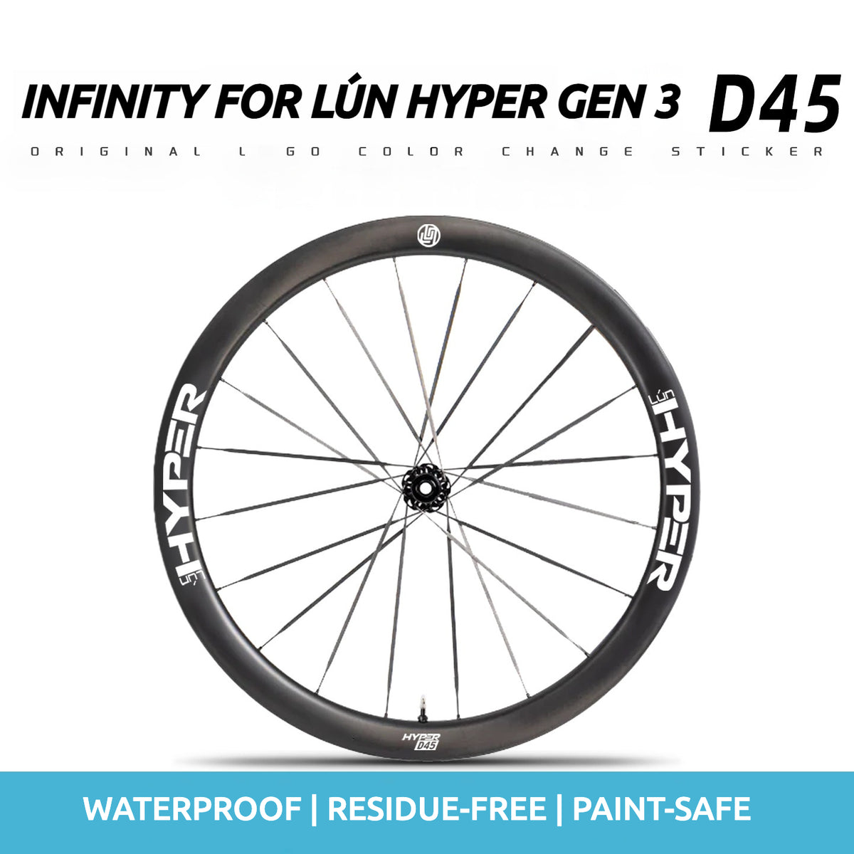 Custom Logo Decals for Lún HYPER 3 D45 Gen 3 | Waterproof Wheel 