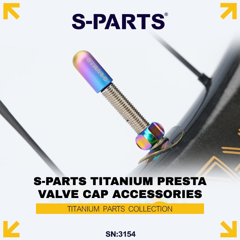 Tappo valvola Presta in lega di titanio S-PARTS | Compatibile con bici da strada Seka Specialized SL8 e set di ruote Trek