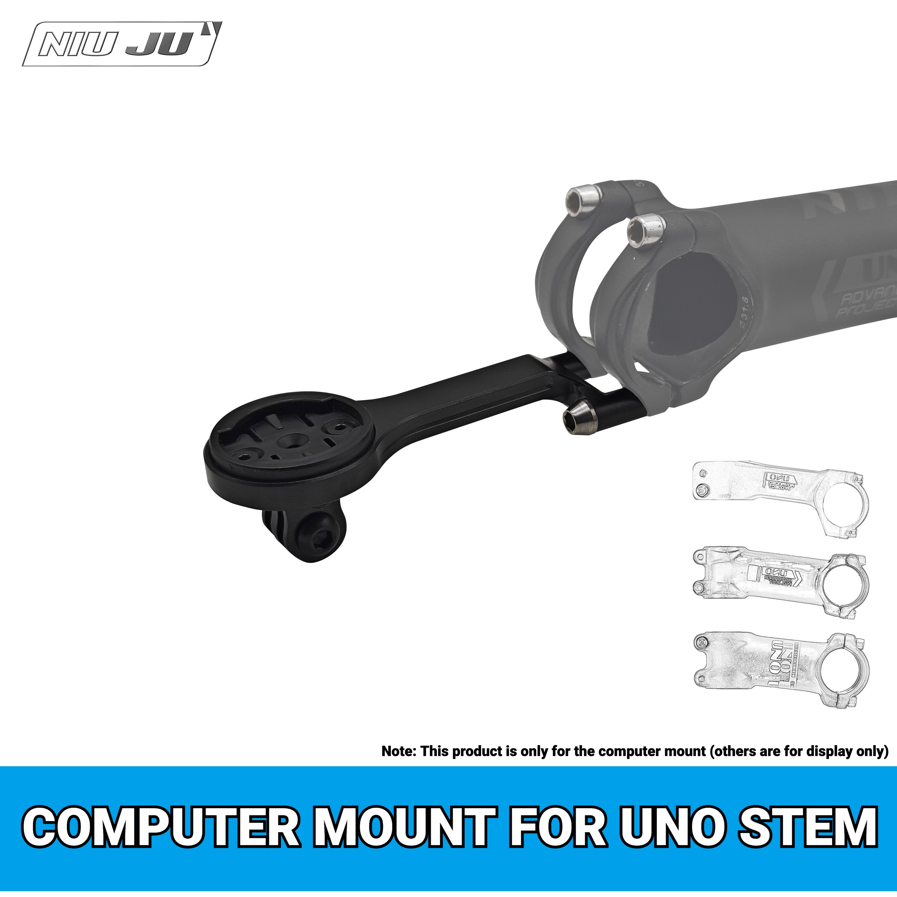 NIUJU Lightweight Computer Mount for UNO Stem | Forged Garmin Wahoo Mount
