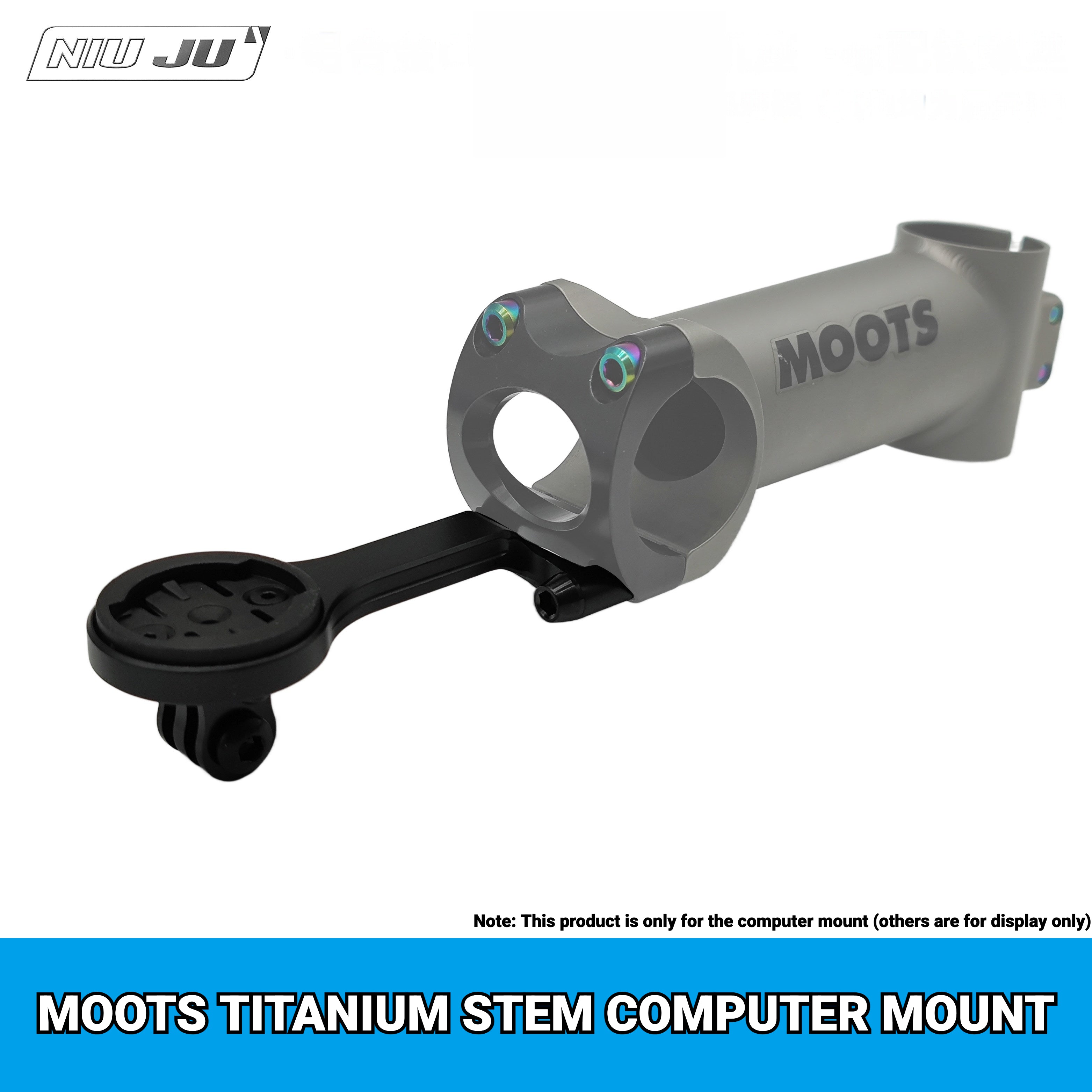 NIUJU Computer Mount for MOOTS Road Bike Stem | CNC Garmin Wahoo Extension Mount