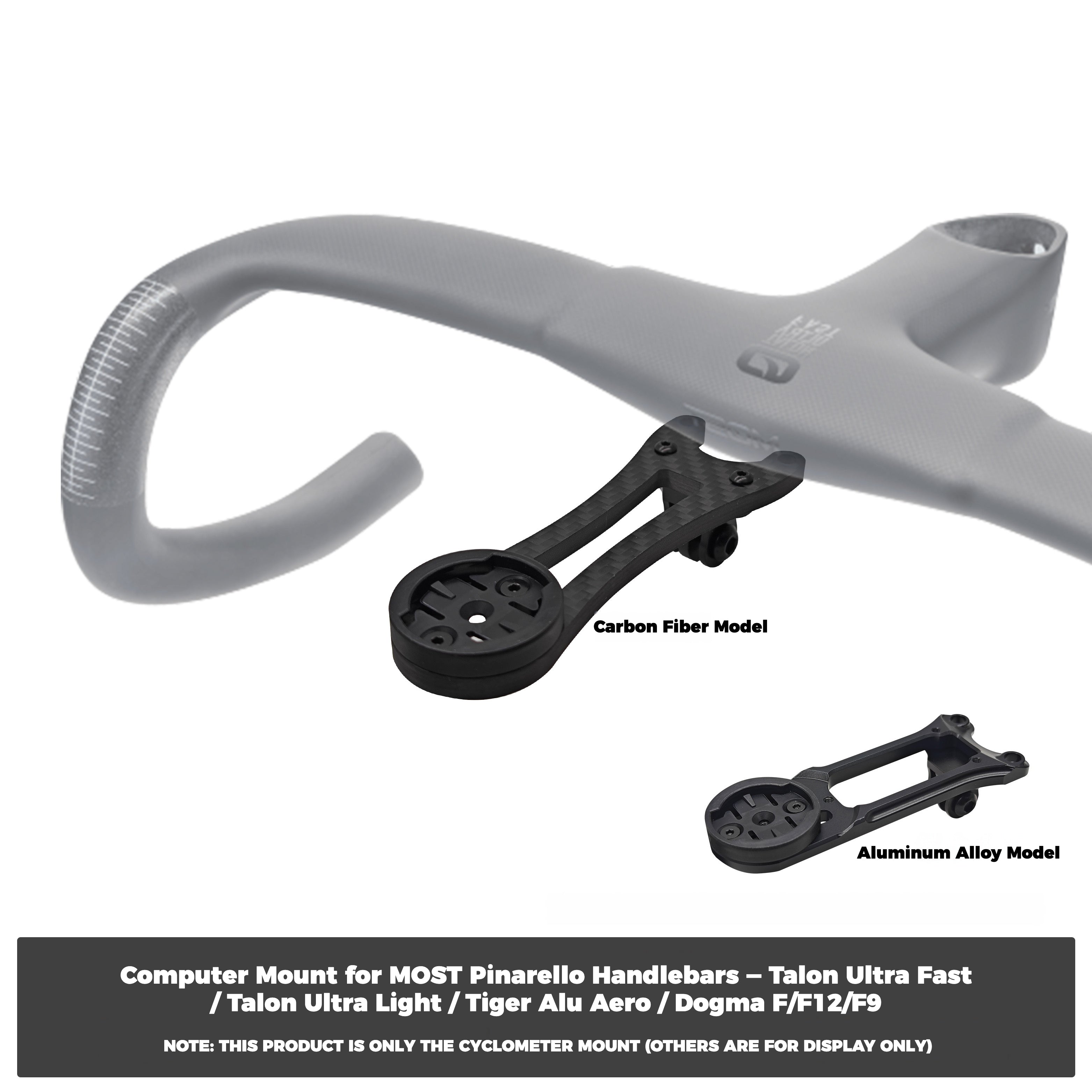 Computer Mount for MOST Pinarello Handlebars — Talon Ultra Fast / Talon Ultra Light / Tiger Alu Aero / Tiger Ultra Aero Compatible