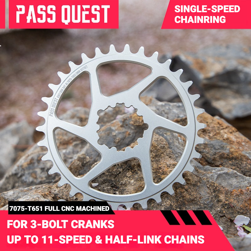 PASS QUEST Dirt Jump Single-Speed Chainring | 104BCD / SRAM 3-Bolt Direct Mount
