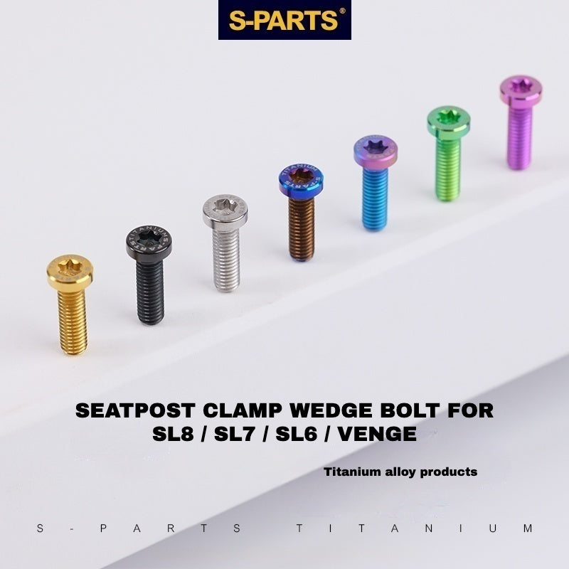 S-PARTS Titanium Seatpost Clamp Wedge Bolt for SL8 / SL7 / SL6 / Venge – Lightweight & Durable Upgrade