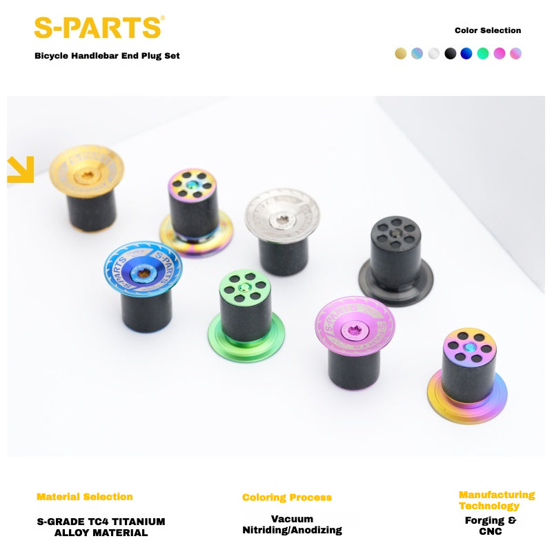 S-PARTS Titanium Expanding Bar End Plug Set
