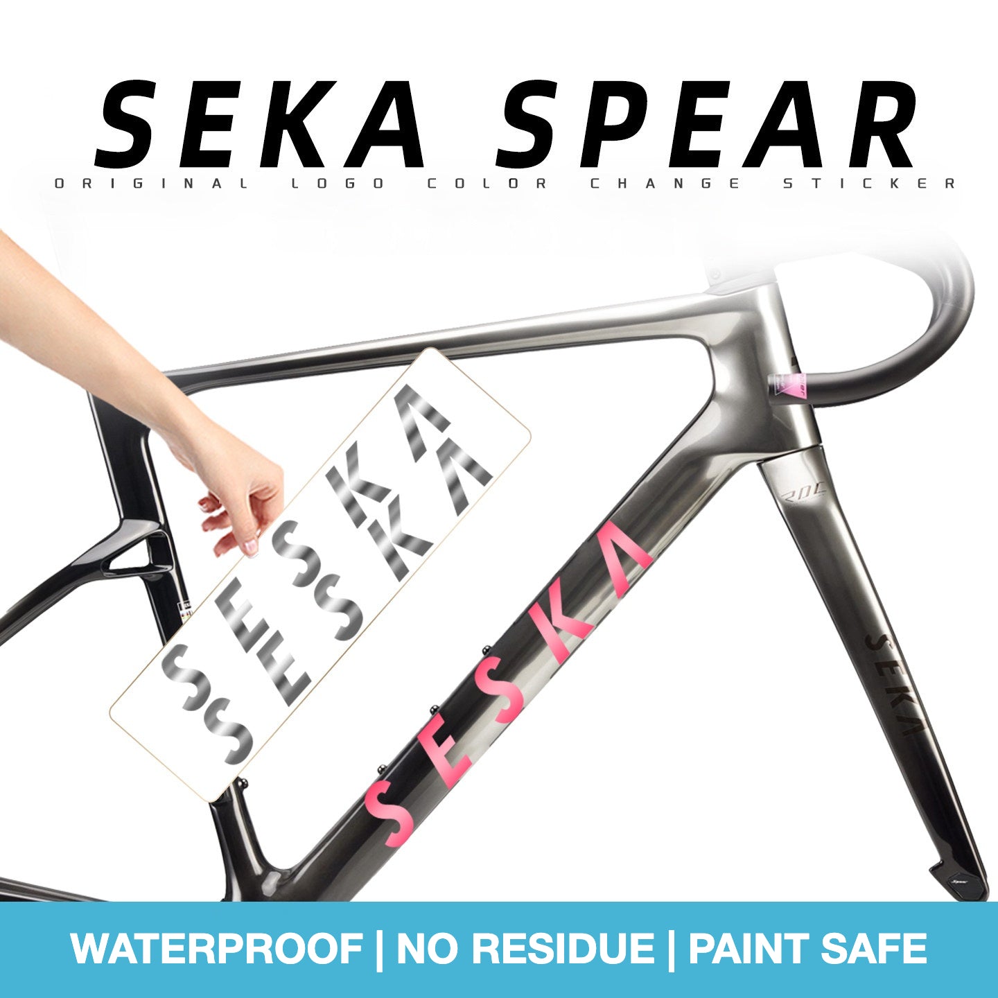 SEKA SPEAR Road Bike Frame Decals | Waterproof Custom Logo Replacement Stickers