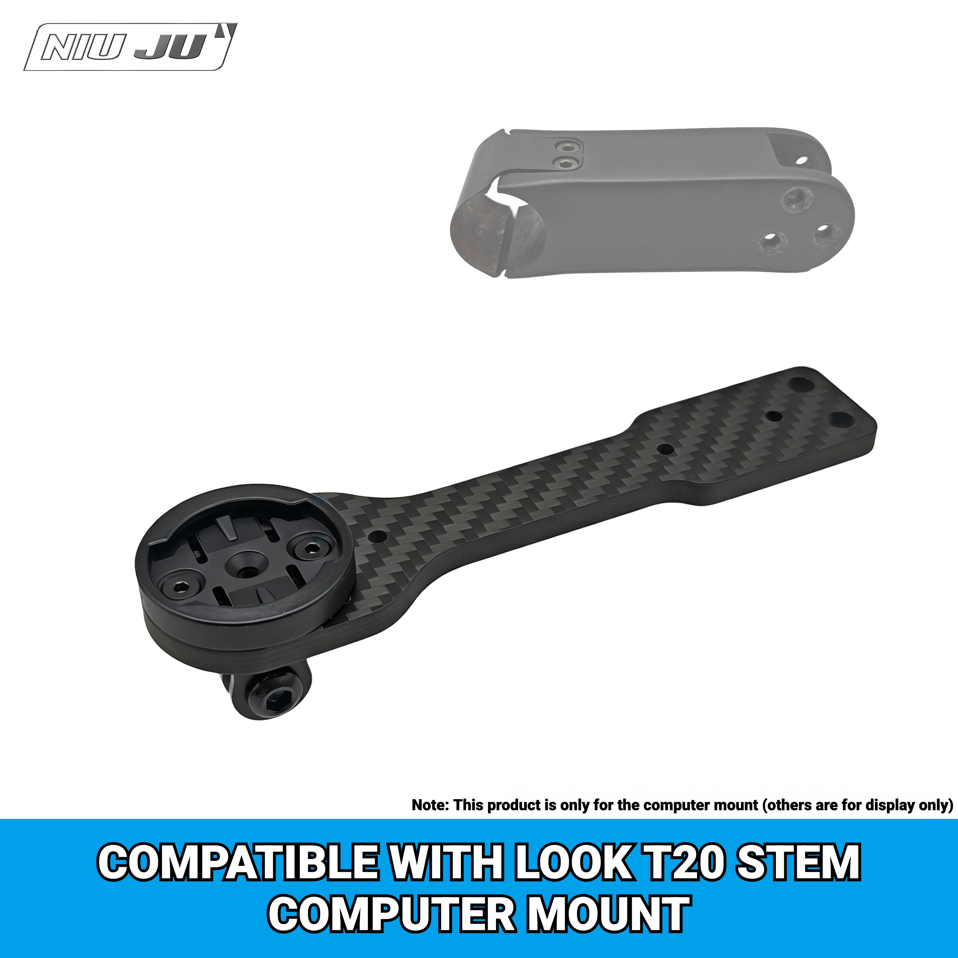 NIUJU Torque Computer Mount for LOOK 895 T20 Stem | Garmin 1050 / Wahoo Extension Mount