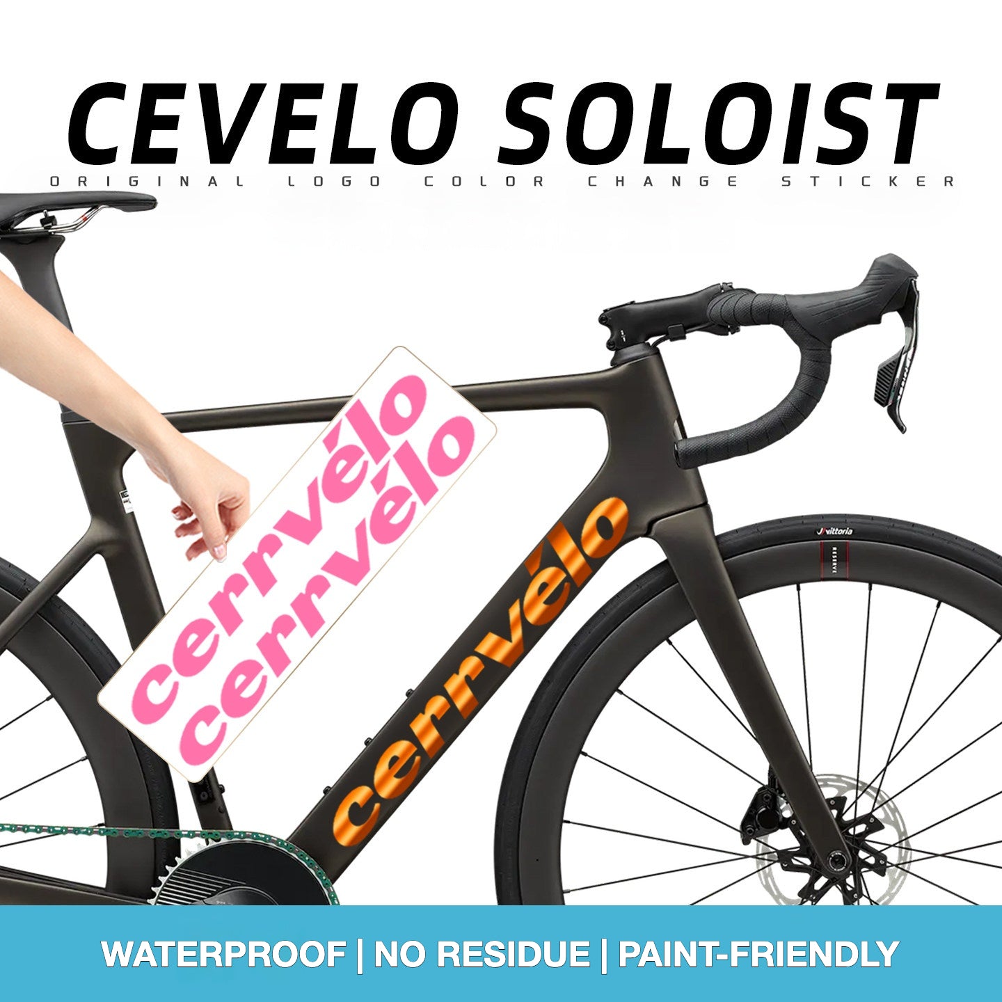 Custom OEM Logo Decals for 2026 Cervélo Soloist Road Bike Frame | Waterproof Overlay Stickers(Please leave your frame size in the order notes when placing your order.)