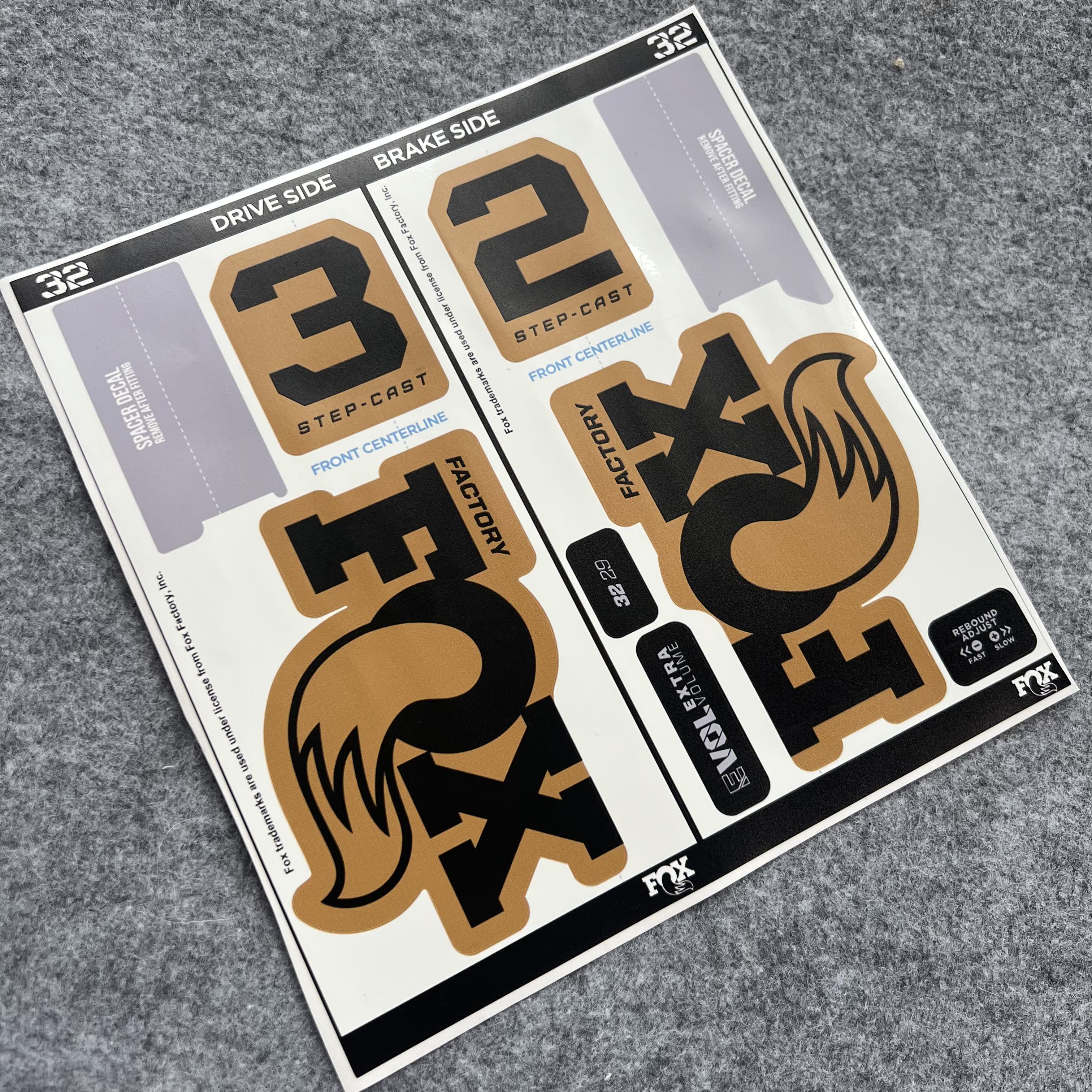 Custom Decal Kit for 2026 FOX 32 Step Cast FACTORY Fork | XC MTB Fork Stickers | Hardtail & Full Suspension