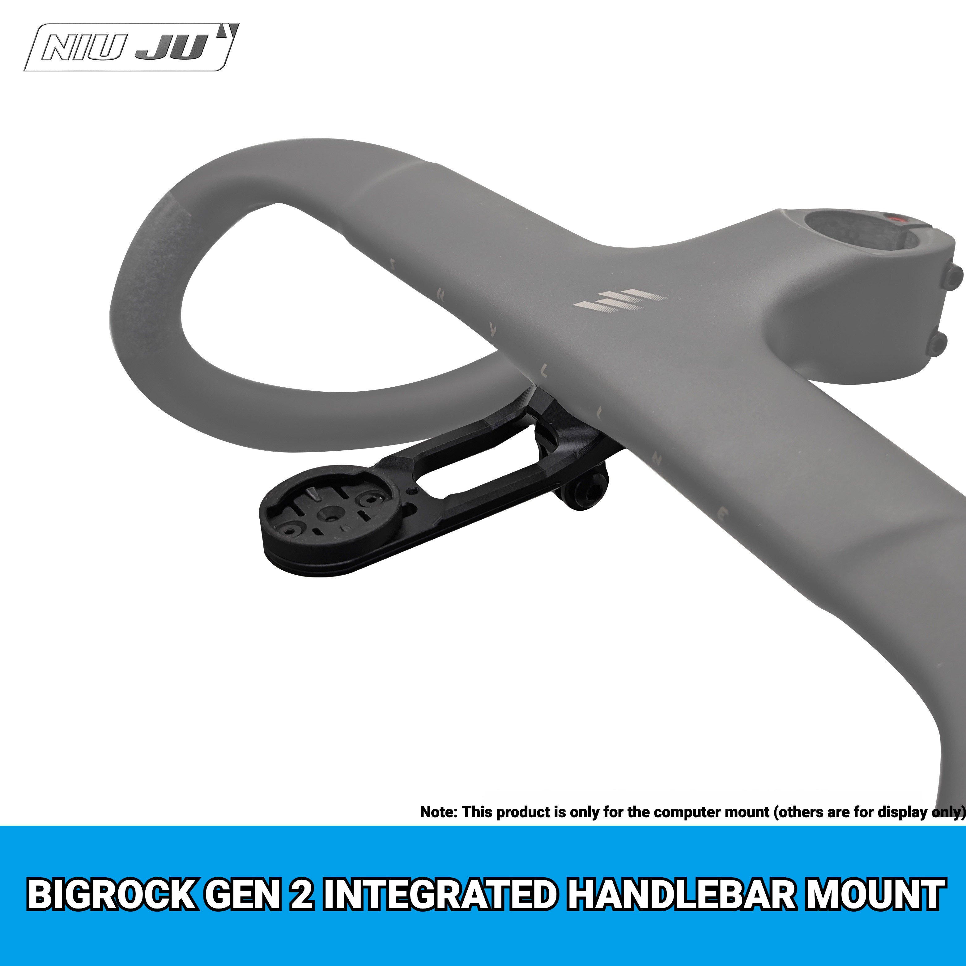 BIGROCK Gen 2 Integrated Handlebar Computer Mount | Garmin Edge 1050 Compatible Aero Bike Mount