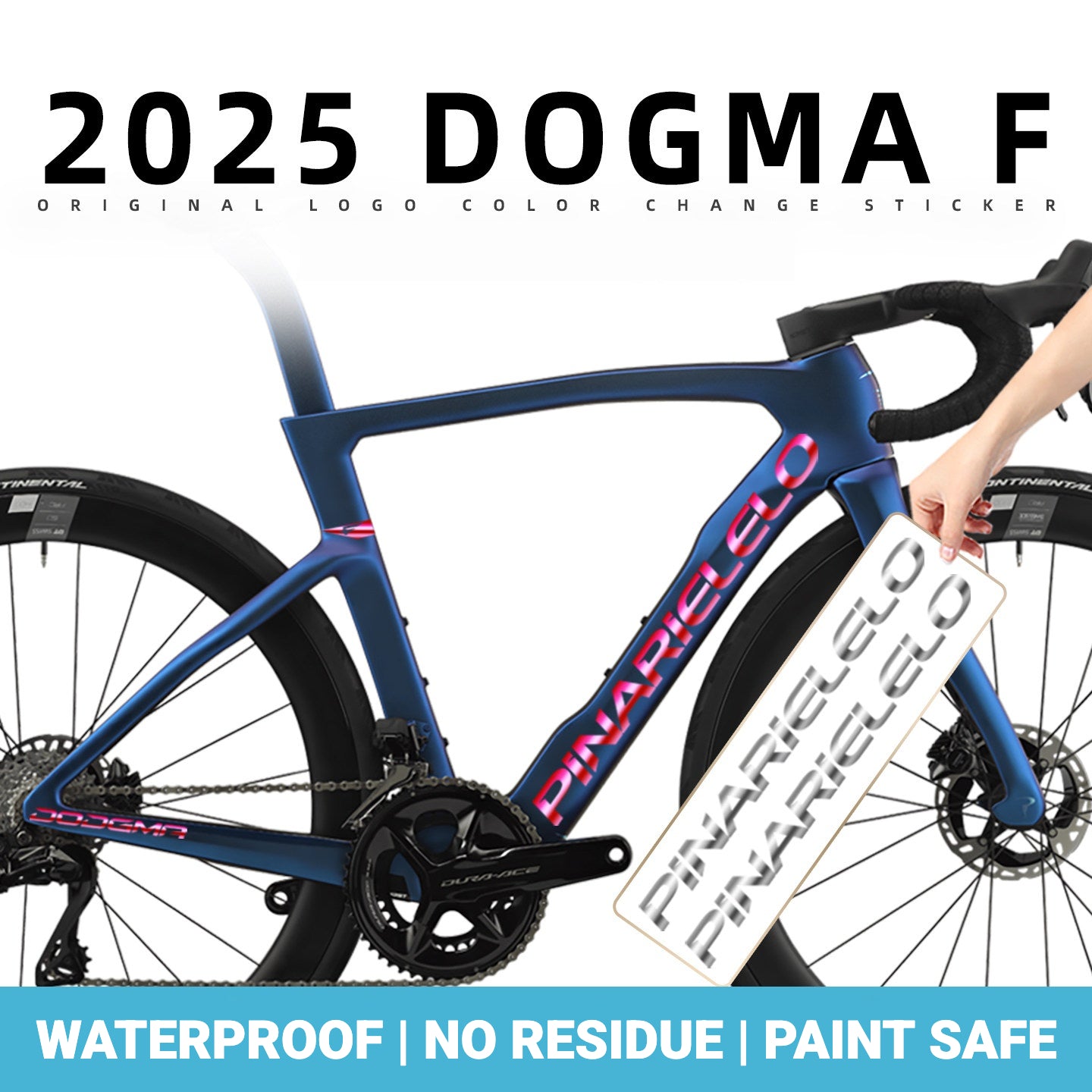 PINARELLO DOGMA F 2025/2026 Frame Logo Cover Decal Kit | 430–575mm | OEM Logo Overlay Stickers | Waterproof Vinyl Bike Frame Decals