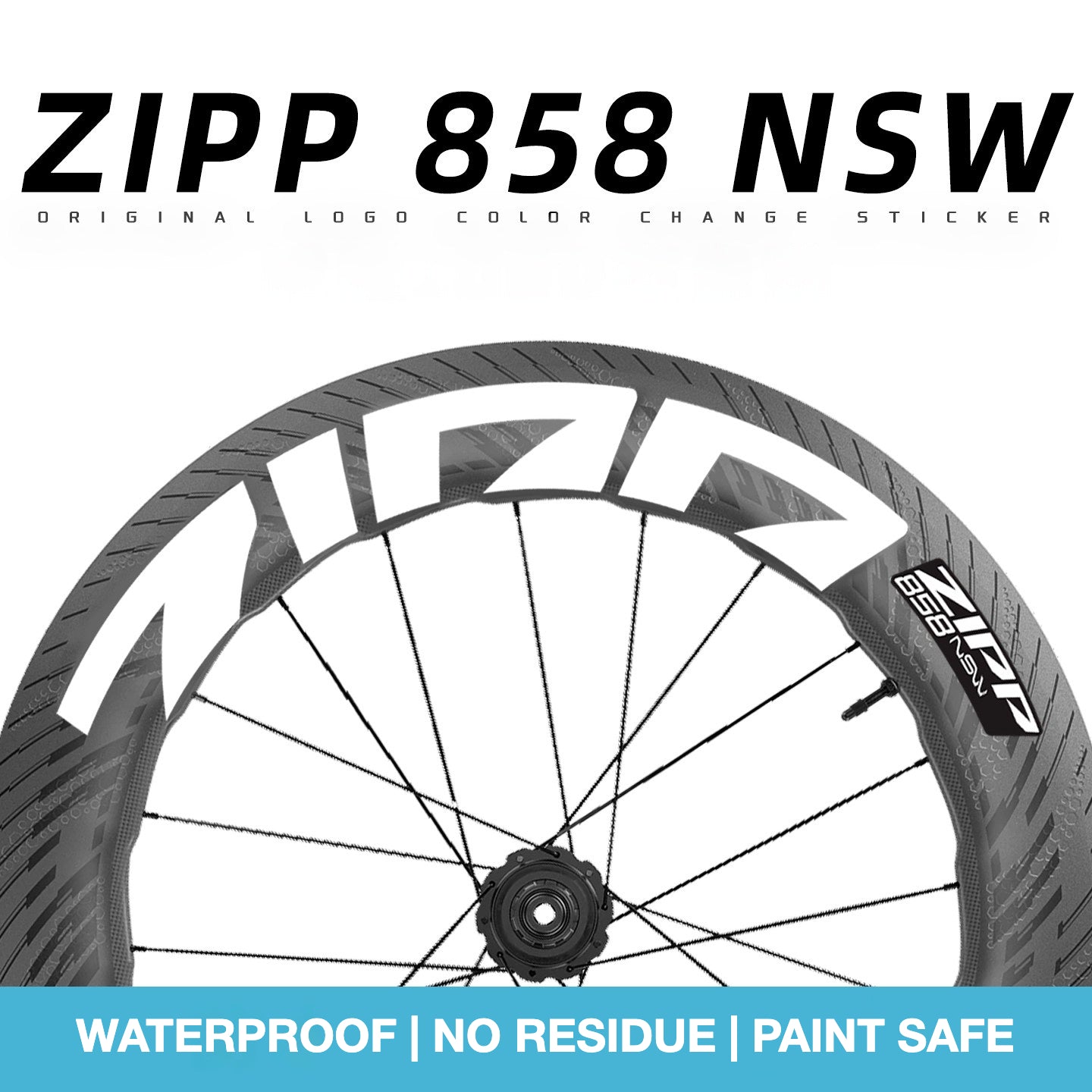 2025 ZIPP 858 NSW Wheel Decal Sticker Kit – Reflective Waterproof Carbon Rim Graphics
