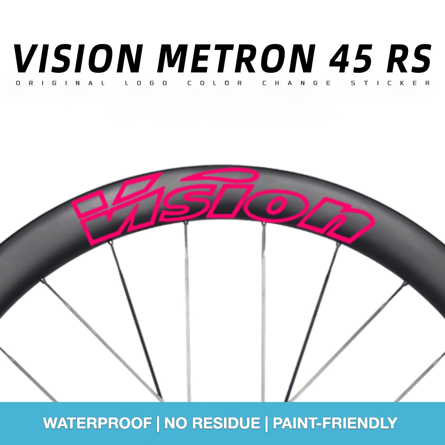 Custom Decal Kit for VISION METRON 45 RS Wheels | Road Bike Carbon Rim Wrap Stickers(Complete Wheelset Decal Kit + Spare Decals Included)