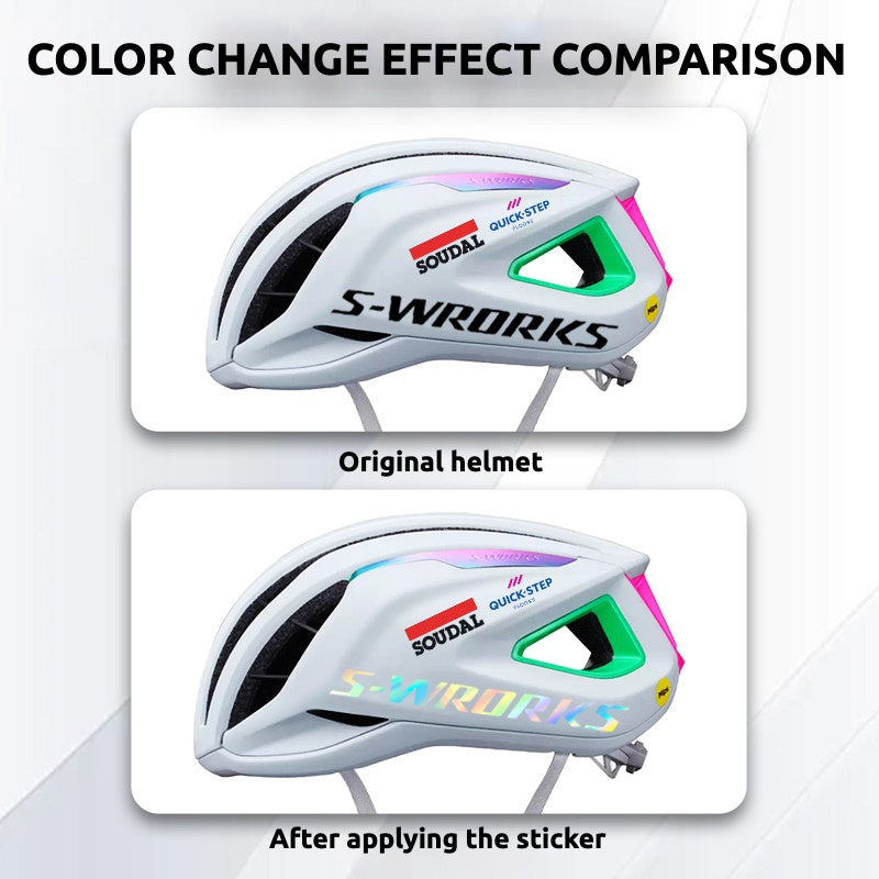S-Works Prevail 3 Helmet Decal Sticker Kit for Specialized Quick-Step Team Logo Color Change