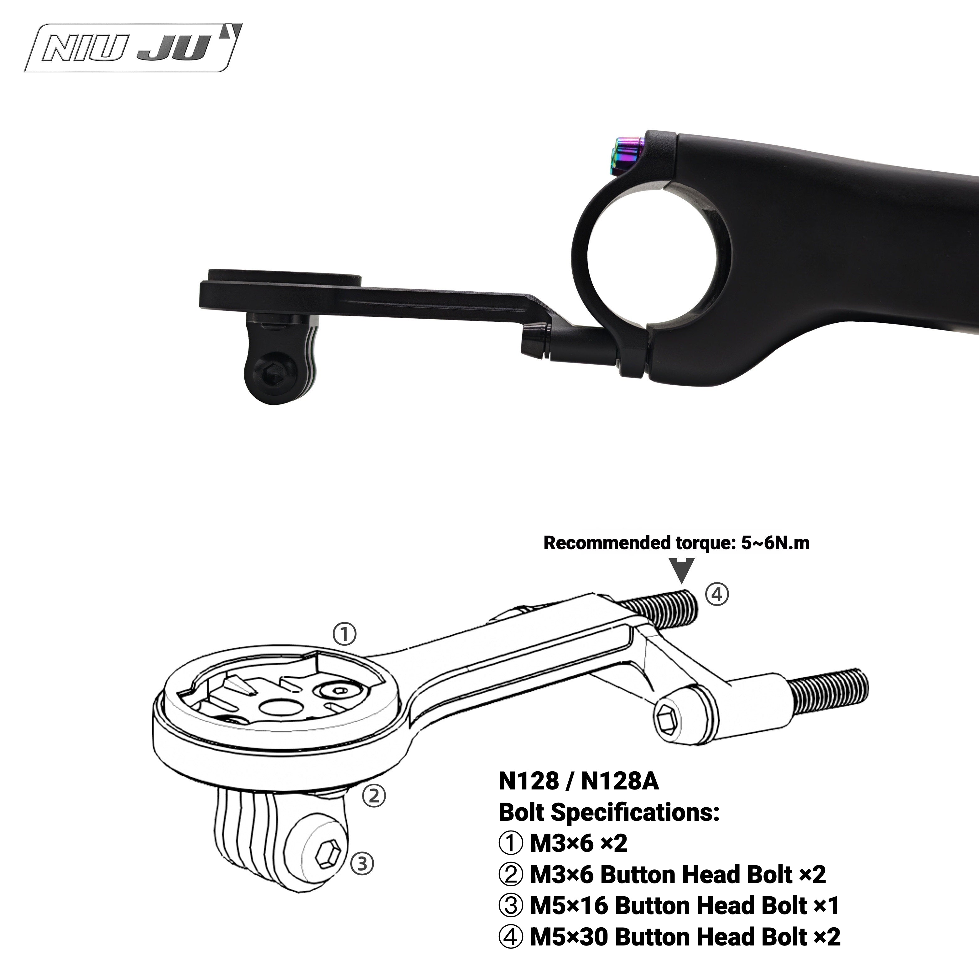 BALUGOE RM ONE Carbon Stem Computer Mount | Garmin Wahoo Aero Bike Mount Extension