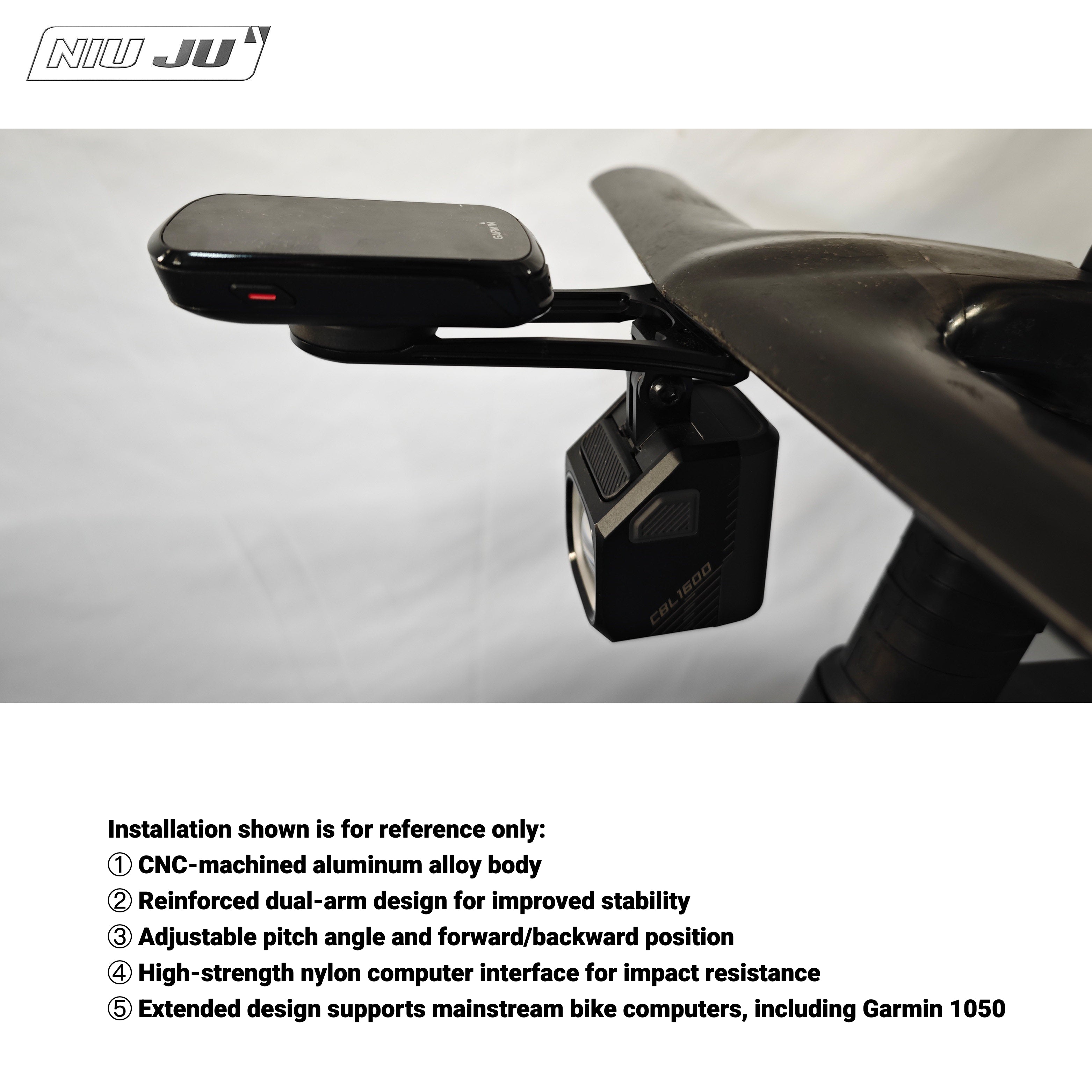 NIUJU Torque Computer Mount for Winspace HYPER Integrated Handlebar | Garmin / Wahoo Compatible