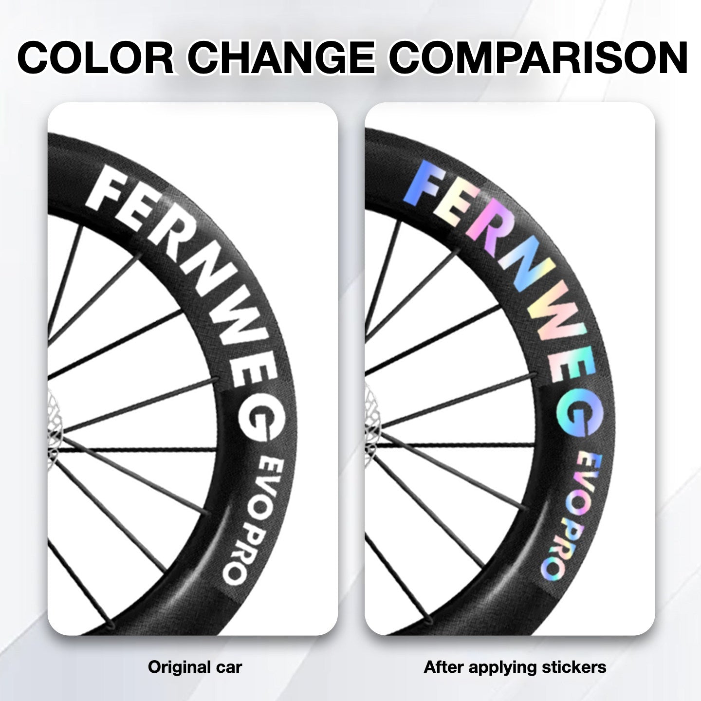 Lightweight Fernweg EVO Pro 85 Wheel Decal Sticker Kit – Logo Cover & Color Change
