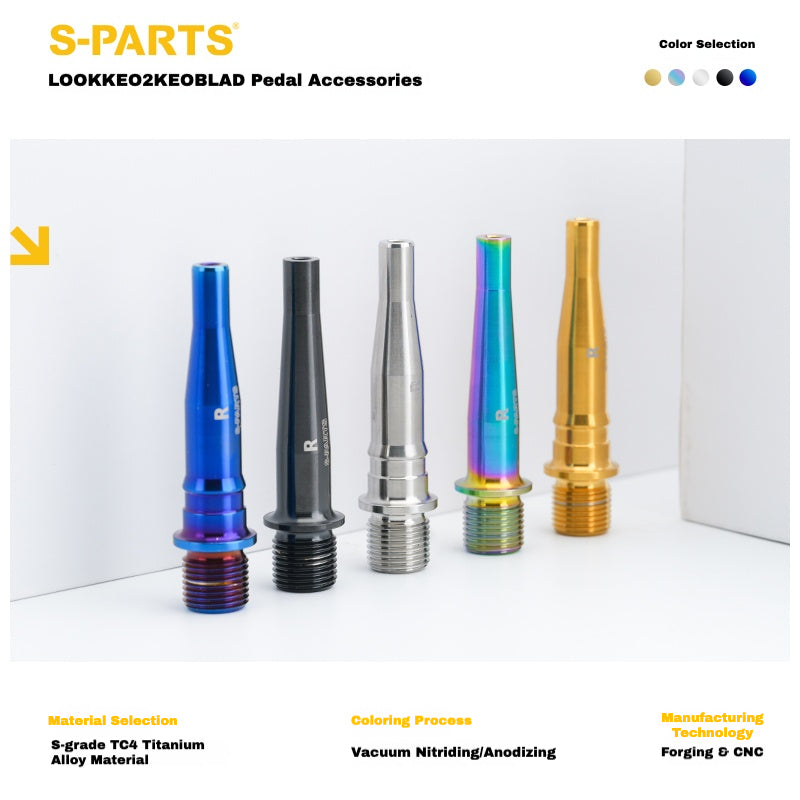S-PARTS Titanium Pedal Upgrade Kit for LOOK KEO2 MAX (60.5g) & KEO BLADE (52.9g) – Axles, Tension Bolts & Pins