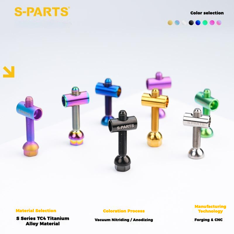 S-PARTS Titanium Saddle Clamp Bolt Kit for VOICE VFV | 3pcs Lightweight Upgrade
