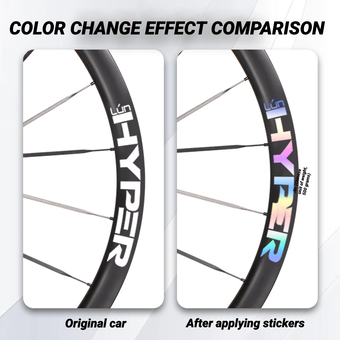 Infinity Logo Decals for Lún HYPER 3 D33 Gen 3 Wheelset | Waterproof Rim Overlay Stickers(Complete Decal Set for Two Wheels + Spare Decals Included)