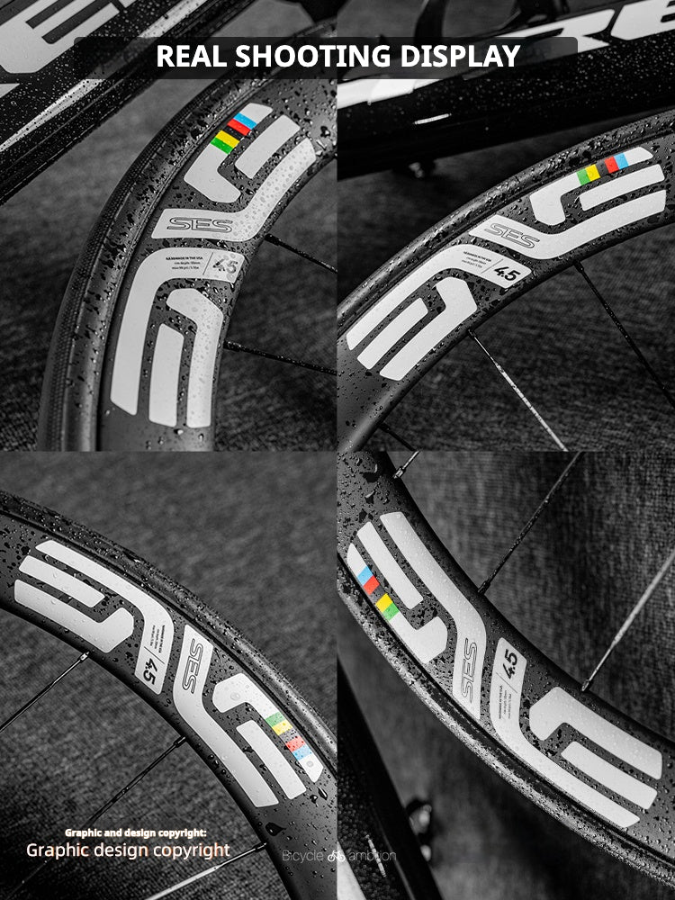 ENVE SES 4.5 Rainbow & World Championship Wheel Decal Set | Front 4.5 & Rear 5.6 Stickers | For Pogacar Style Custom Rims