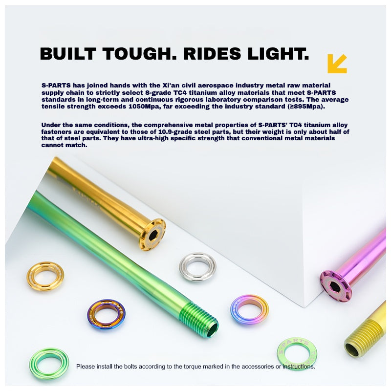 S-PARTS Titanium Quick-Release Thru Axle Set for Pinarello (24 Models) – 57.99g Ultra-Light | Multiple Anodized Colors