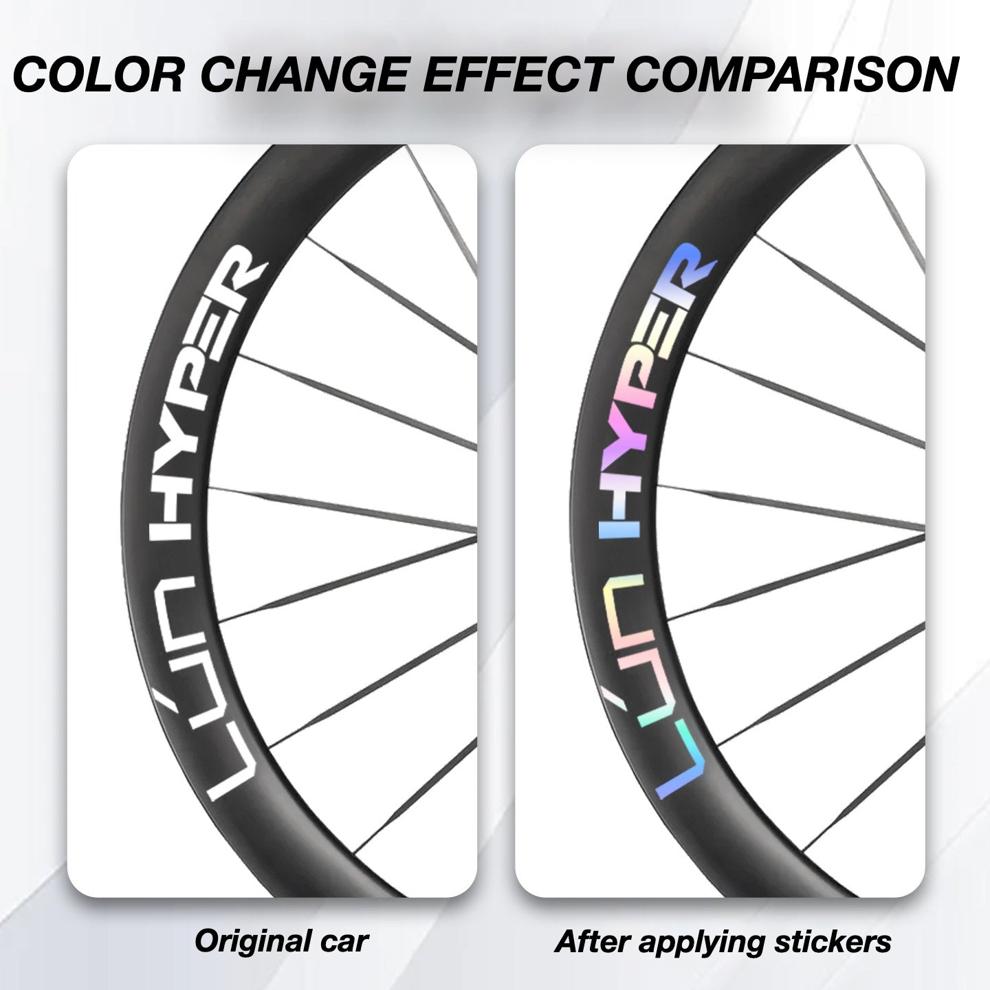 Infinity Logo Decals for Lún HYPER 5 D50 Gen 5 Wheelset | Waterproof Rim Overlay Stickers(Complete Decal Set for Two Wheels + Spare Decals Included)