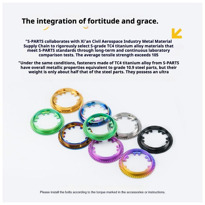 S-PARTS Titanium Cassette Lockring for MTB and Road Bikes (Shimano & SRAM Compatible)