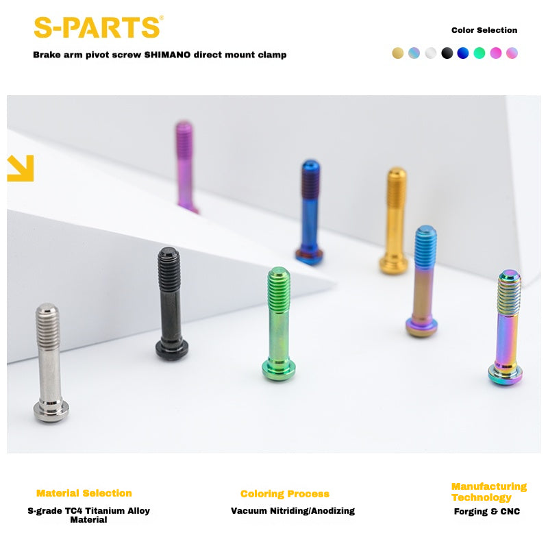 S-PARTS Titanium Brake Arm Pivot Screw for SHIMANO Direct-Mount C-Brake Calipers