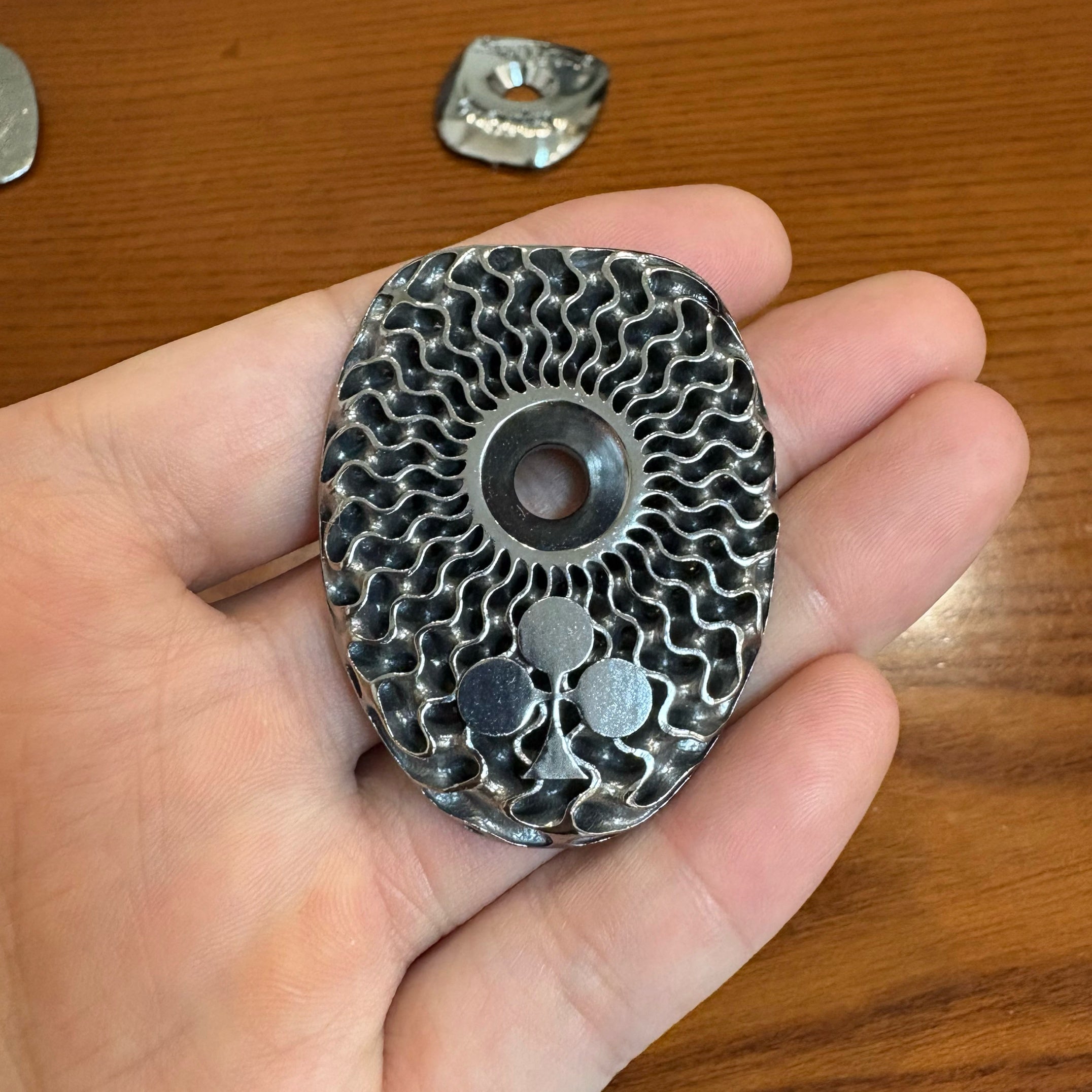 Custom 3D Titanium Stem Cap for Vision Metron 6D – Hand-Finished Art Design