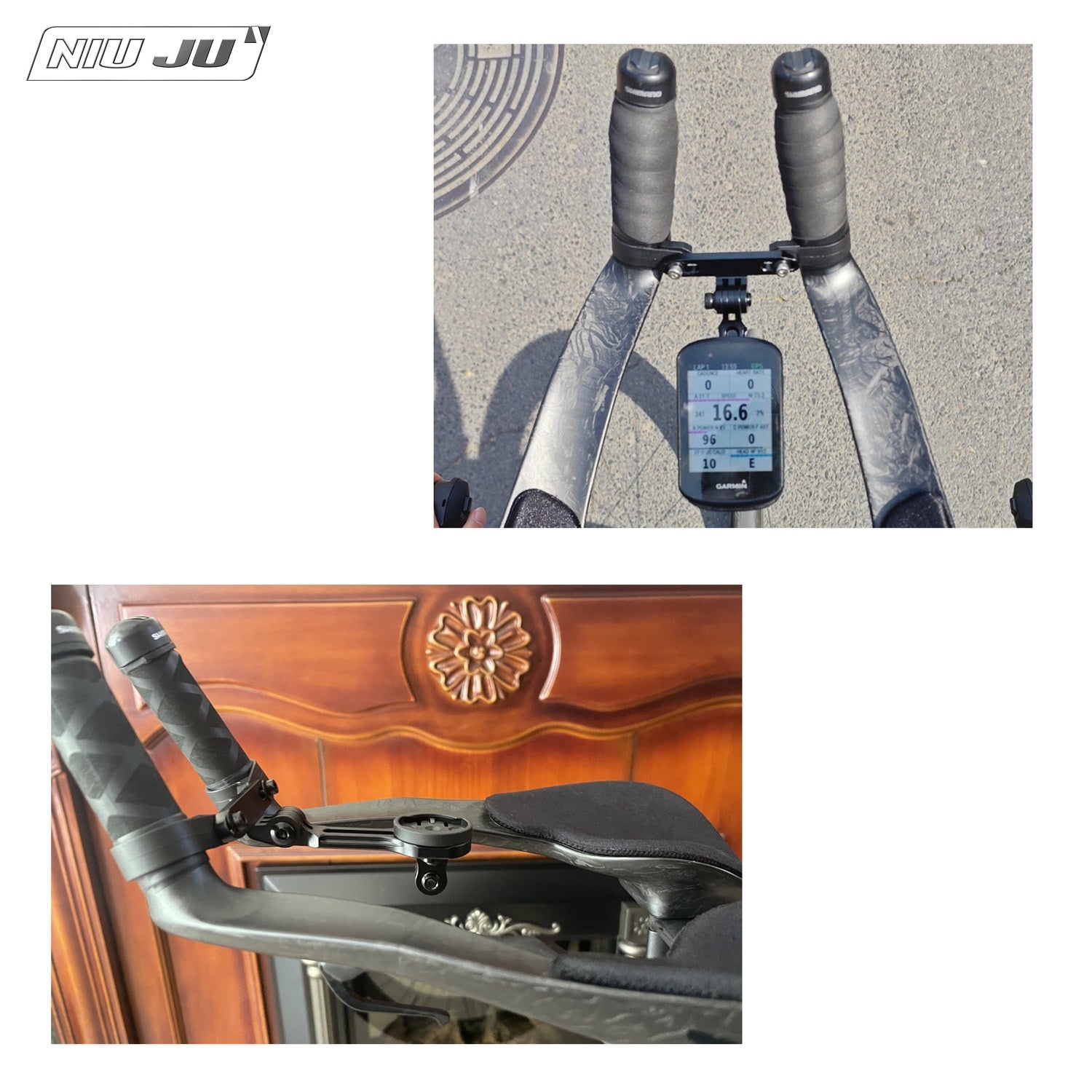 VISION TFE TT Triathlon Aero Bar Computer Mount with GoPro Adapter|Compatible with Garmin / Wahoo / Giant / Bryton / iGPS