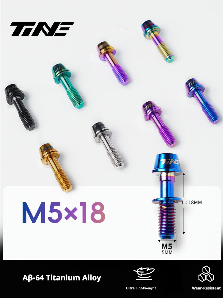 TiNE Titanium Stem Bolts M5×18 (Pair of 2) | Ultralight CNC Bolts for Stems & Integrated Handlebars