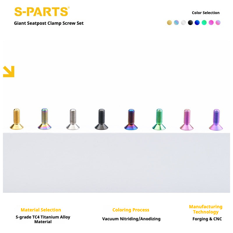 S-PARTS Titanium Seatpost Clamp Bolt Kit for GIANT TCR / PROPEL / DEFY