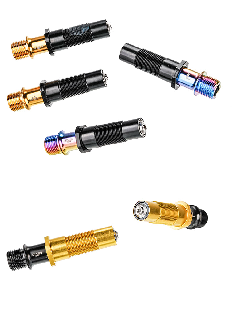 Chaser Titanium Pedal Axle Kit for Shimano R550 / 105 R7000 / Ultegra R8000 / XT M8000 | Ultra-Light Upgrade 69g–73g