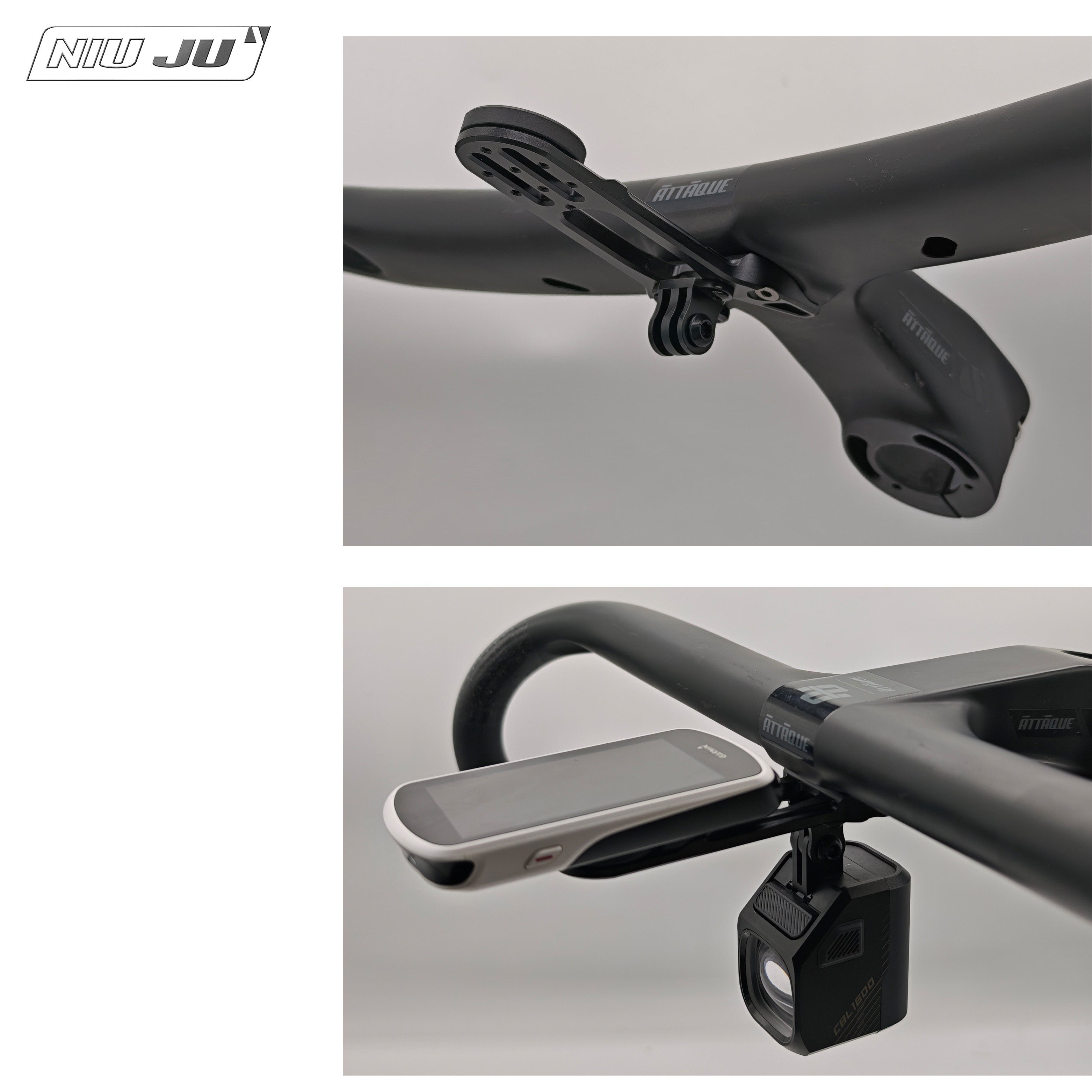 GUSTO ATTAQUE Integrated Handlebar Computer Mount | Garmin Wahoo Aero Bike Mount Extension