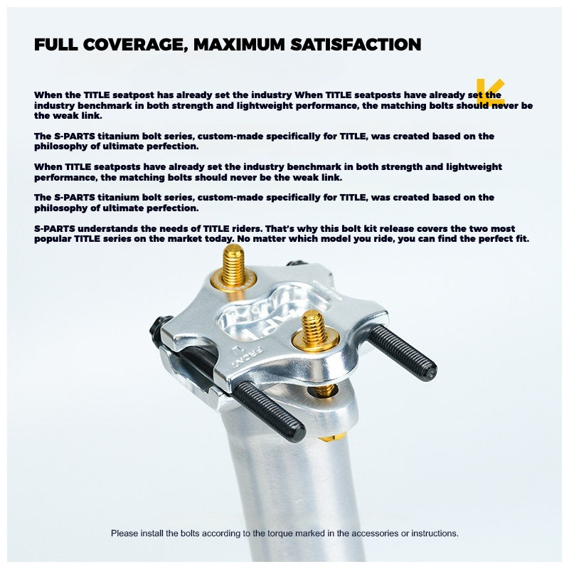 S-PARTS Titanium Seatpost Bolt Kit for TITLE AP1 CP1 Series MTB Frame