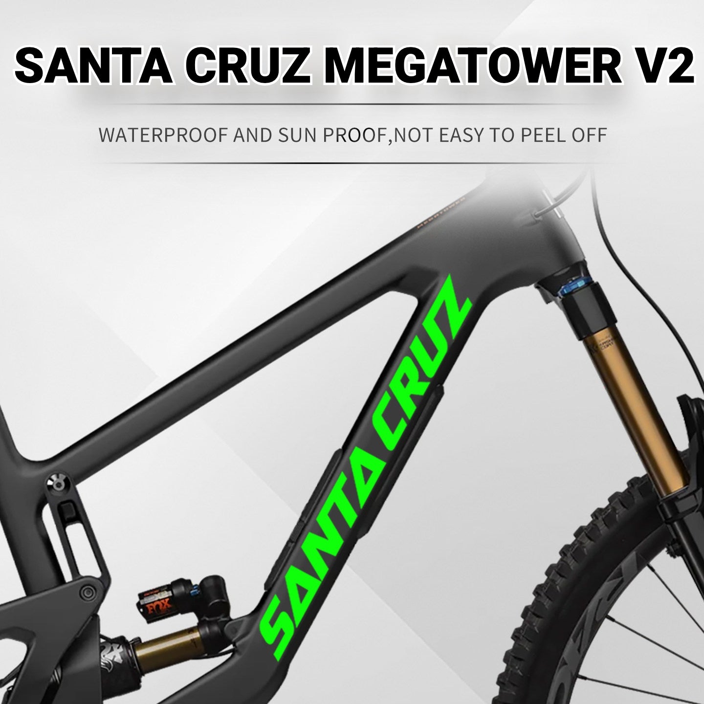 SANTA CRUZ Megatower V2 Frame Logo Decal Kit | Custom Color Change MTB Sticker