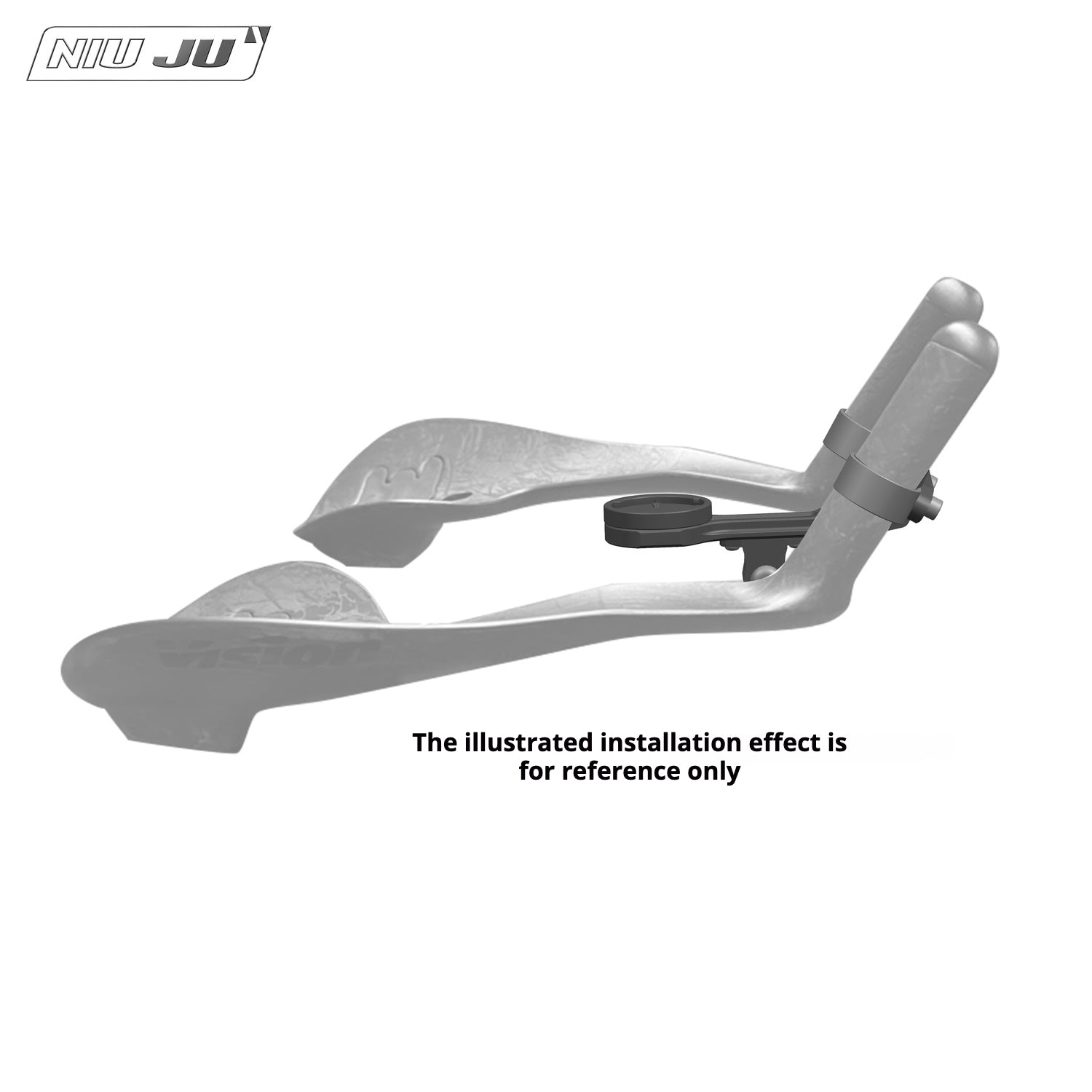 VISION TFE TT Triathlon Aero Bar Computer Mount with GoPro Adapter|Compatible with Garmin / Wahoo / Giant / Bryton / iGPS