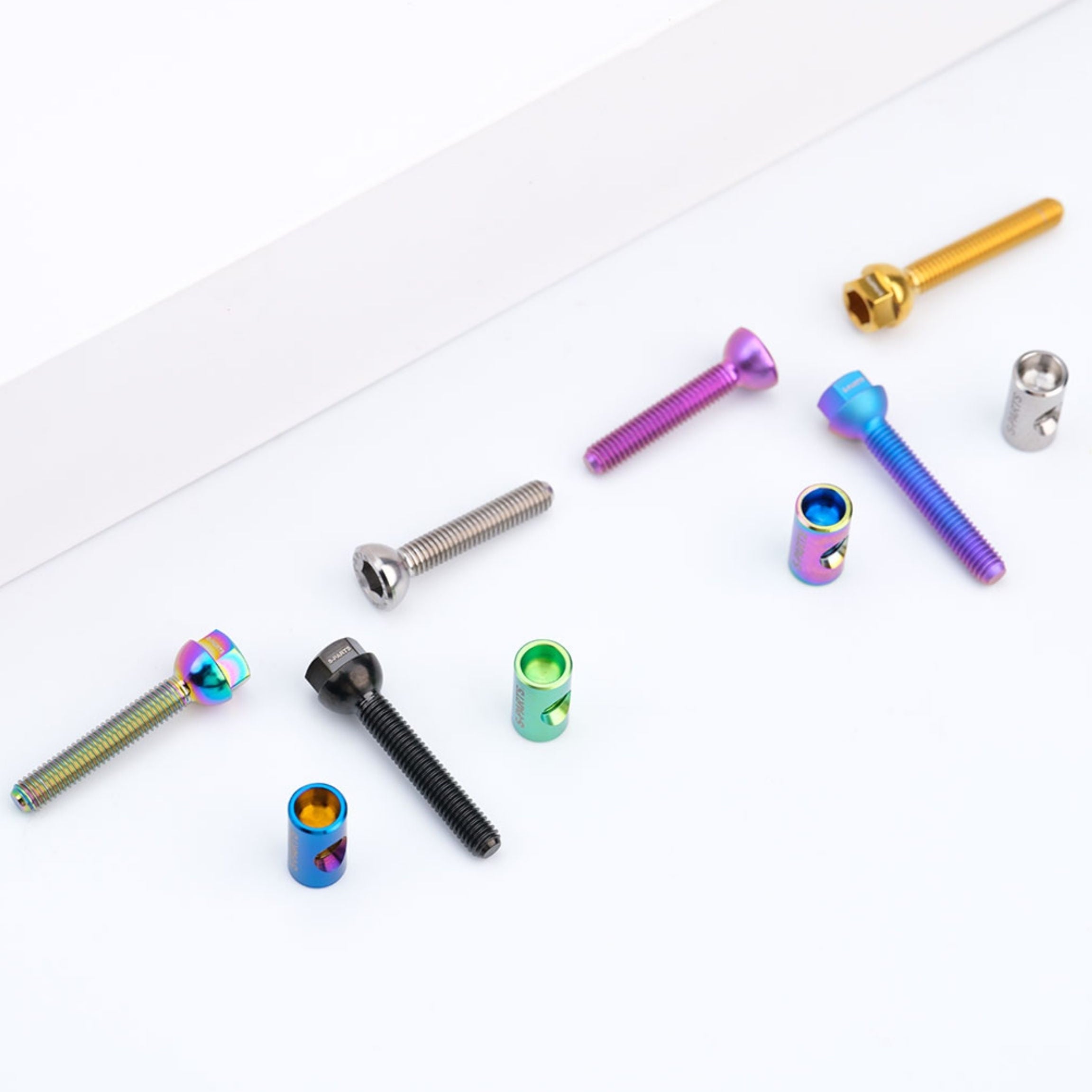 S-PARTS Titanium Saddle Clamp Bolt Kit for VOICE VFV | 3pcs Lightweight Upgrade
