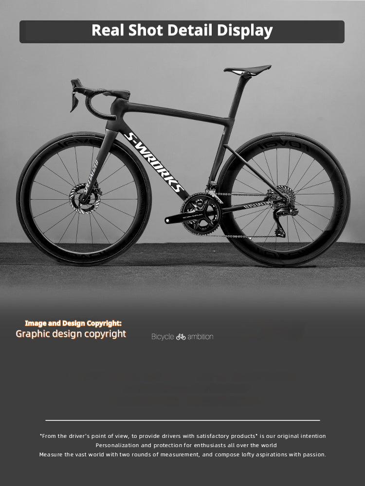 Tarmac SL8 Logo Decal Stickers – 2 Down Tube + 1 Head Tube for Specialized S-WORKS