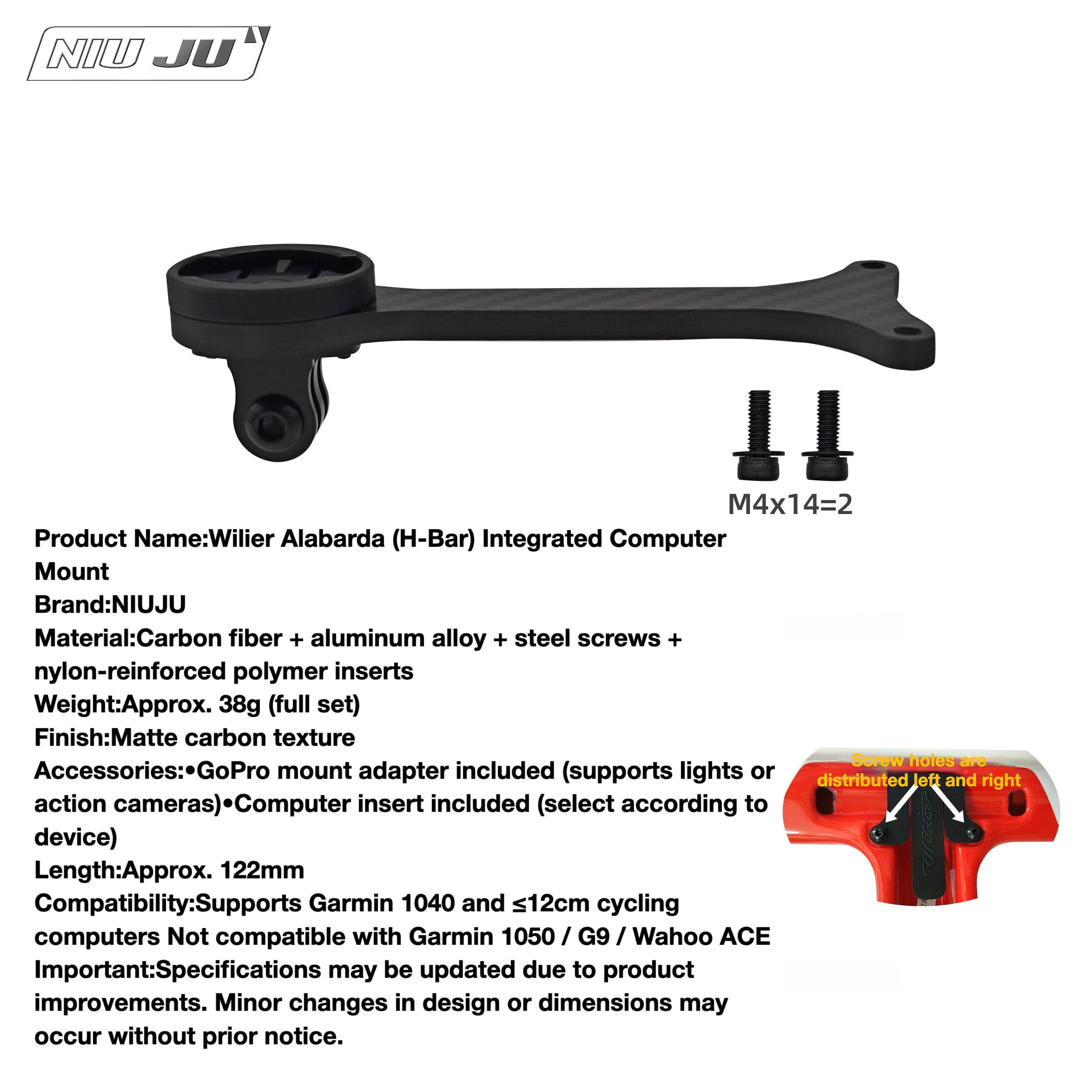 Wilier Cento10PRO AIR & Alabarda Integrated Cockpit Computer Mount | Wahoo Compatible Aero Mount