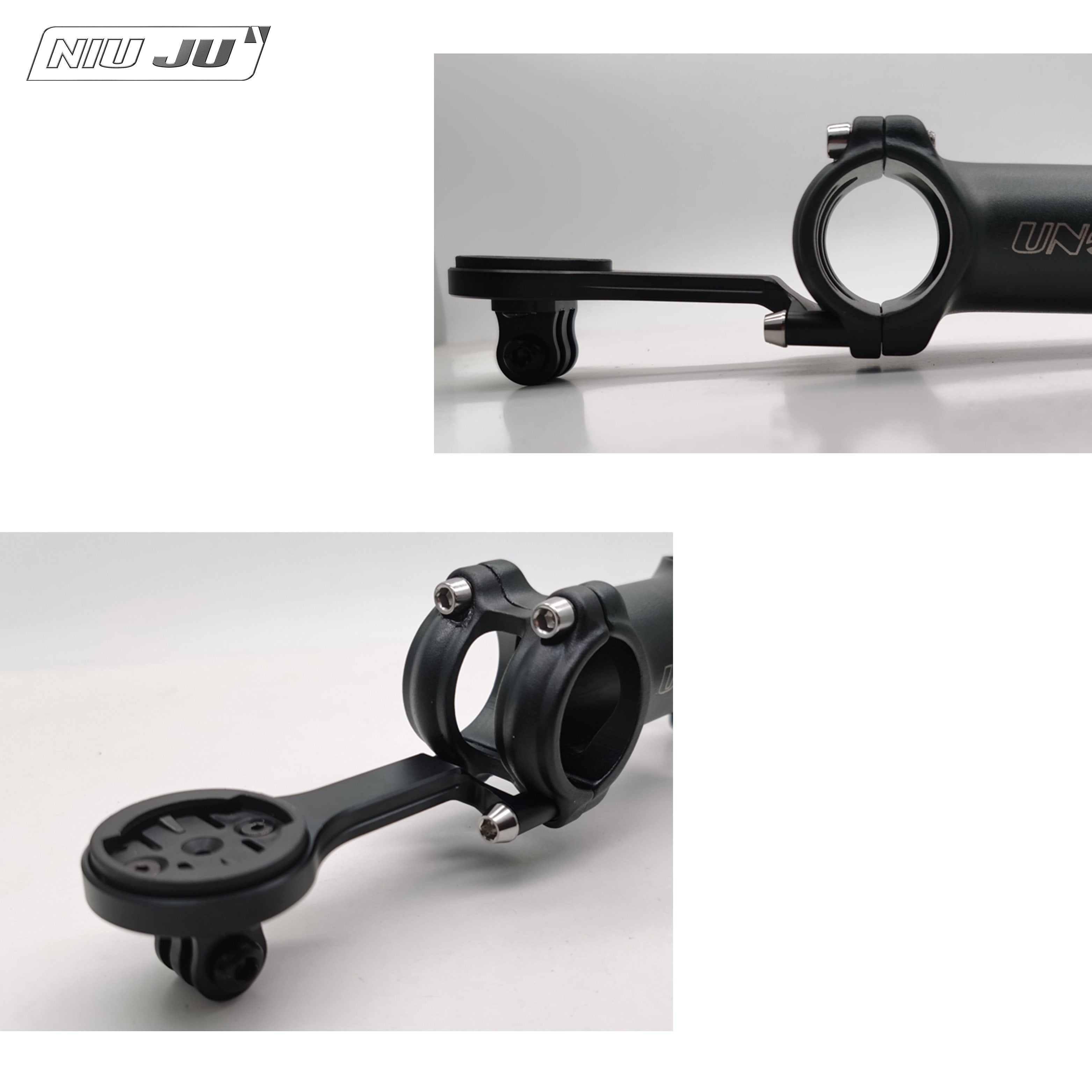 NIUJU Lightweight Computer Mount for UNO Stem | Forged Garmin Wahoo Mount
