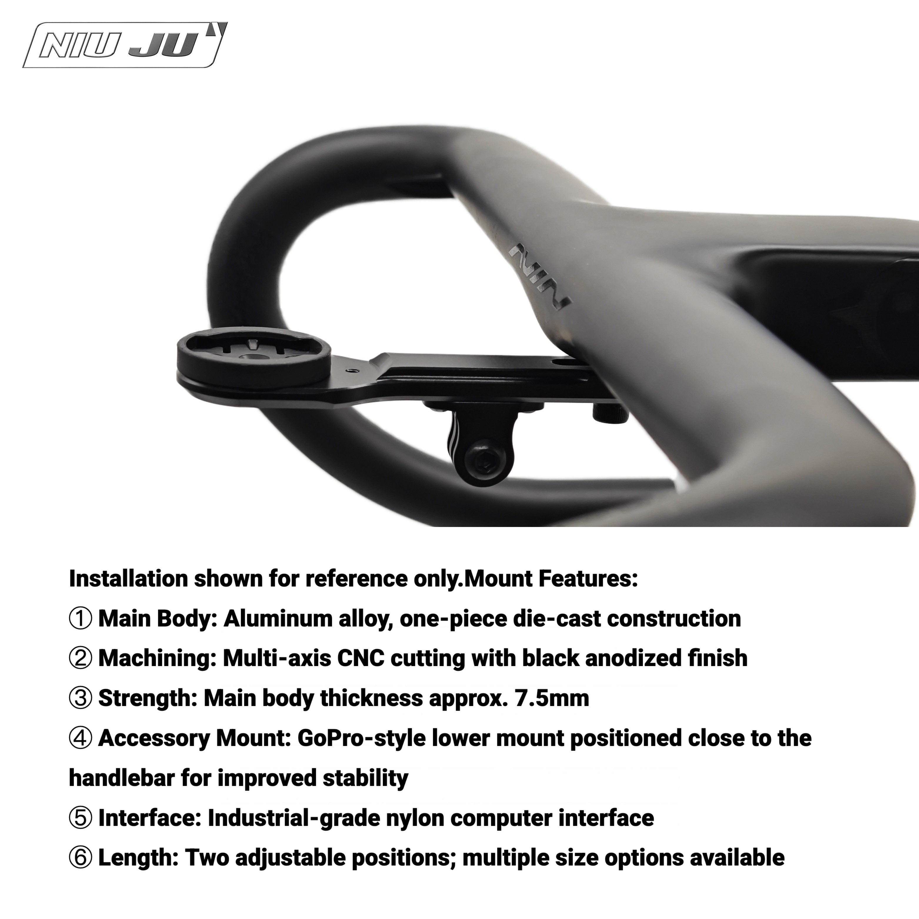 NIUJU Computer Mount for XDS / PARDUS / X-LAB Integrated Handlebar | Garmin Wahoo Extension Mount