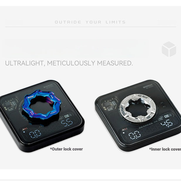 TiNE Ultralight TC4 Titanium Center Lock Disc Brake Lockrings (Pair) Internal & External | CNC Machined | 8 Anodized Colors