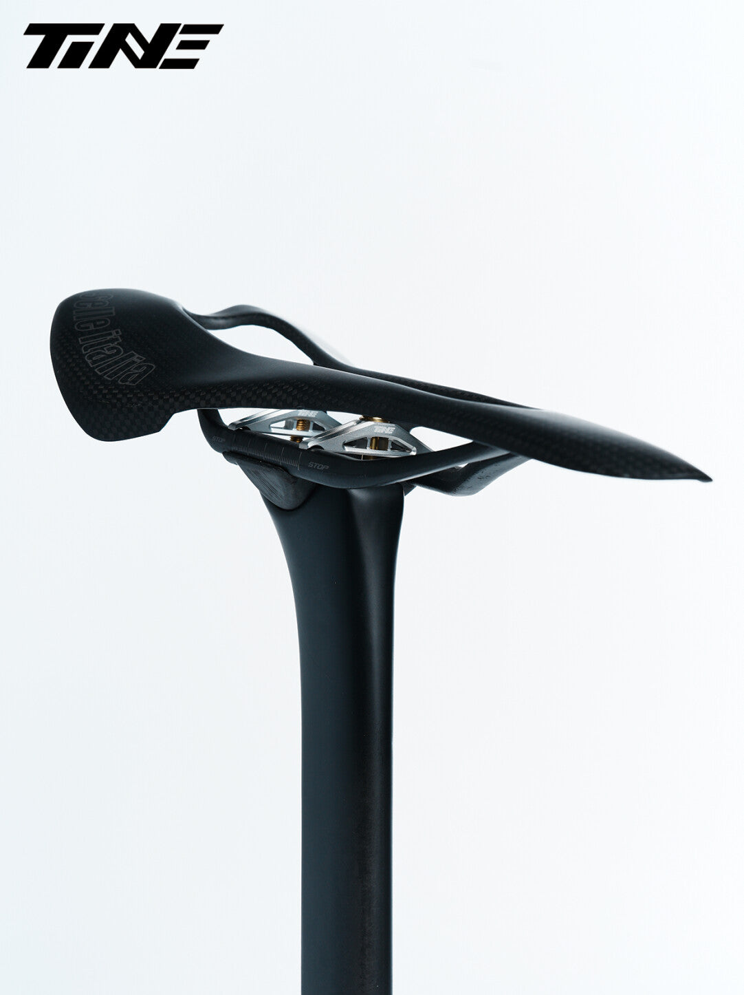 TiNE Ultra-Light 6.8g Seat Clamp & Leveling Assembly | Compatible with Specialized SL8 Aethos, Colnago & DARIMO Seatposts | CNC Titanium Precision