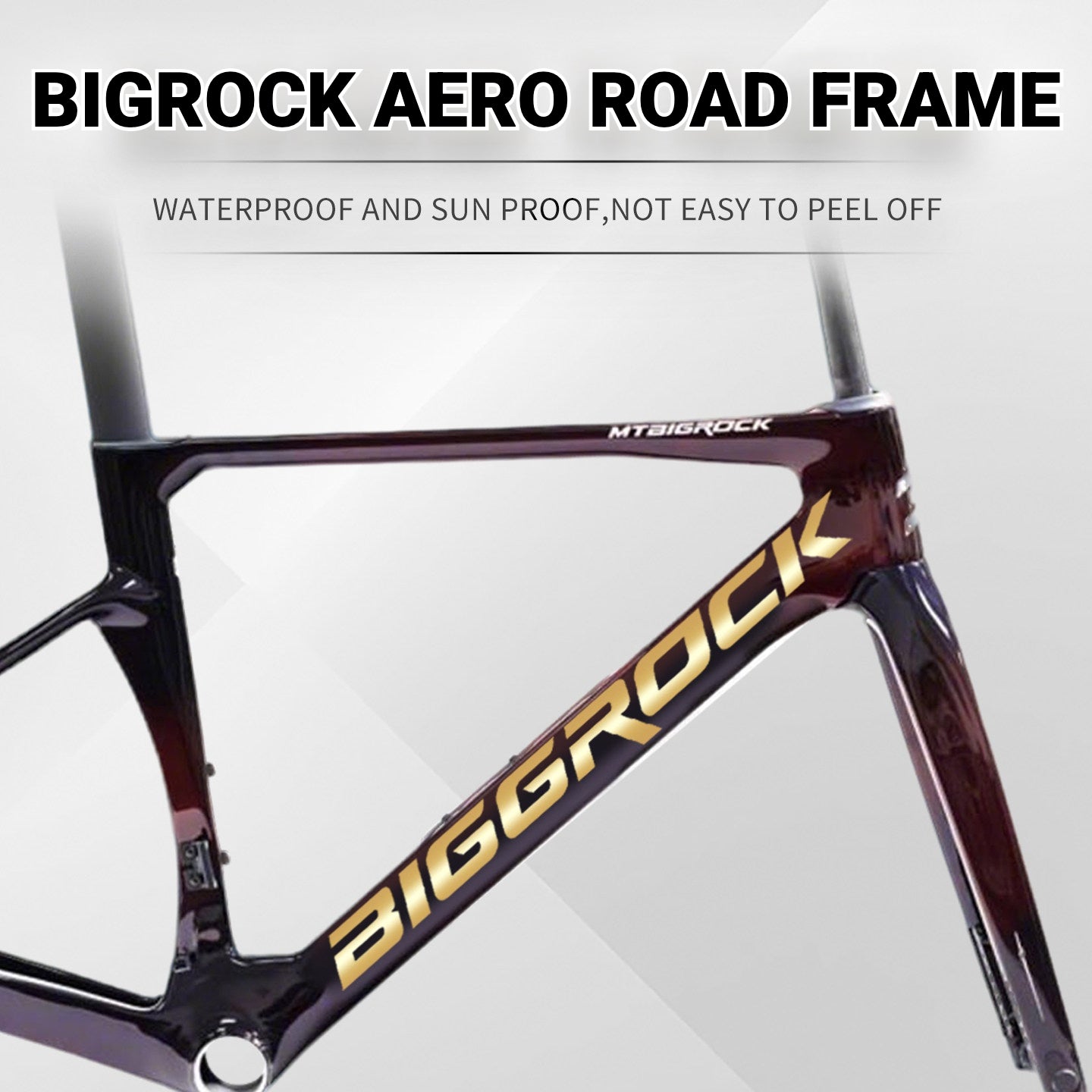 BIGROCK Aero Road Bike Frame Logo Decals | Custom Waterproof OEM Style Color Change Stickers