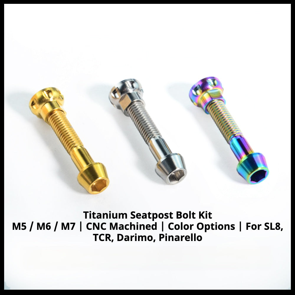 Titanium Seatpost Repair Bolt Kit – Cylindrical, Conical, Flanged Raised  Head M5 M6 M7 Sizes Compatible with Specialized Tarmac SL8, Giant TCR, 